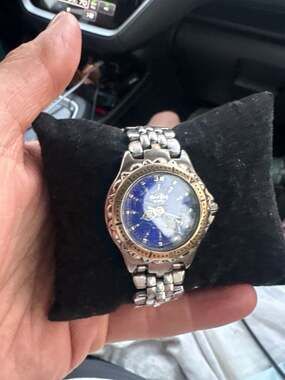 Vintage Hard Rock Cafe Fossil PL4056 Save The Planet Blue Dial Watch